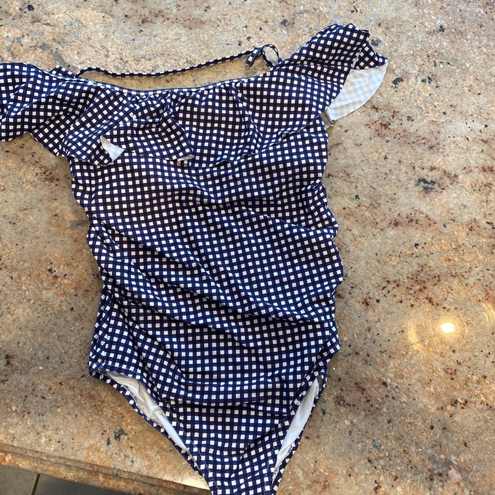 Gap maternity gingham swimsuit one piece EUC